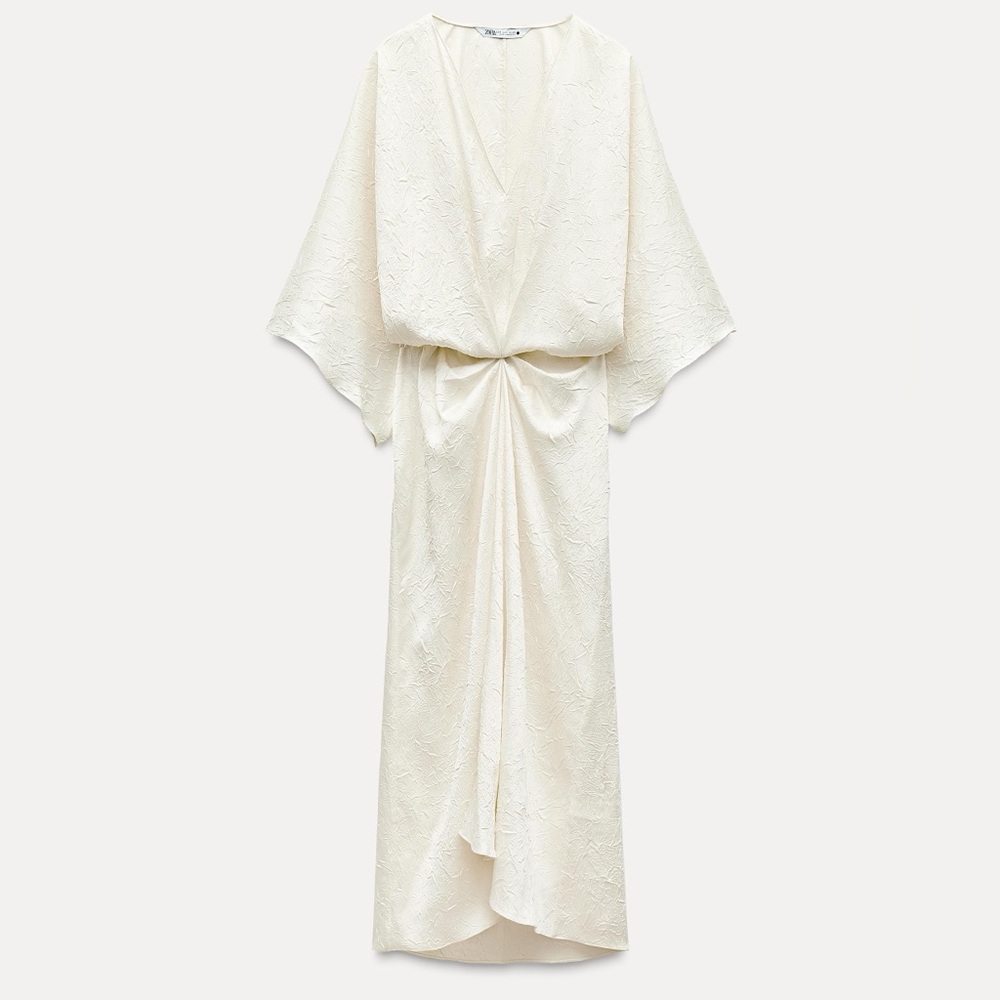 ZARA WRINKLED SATIN DRESS